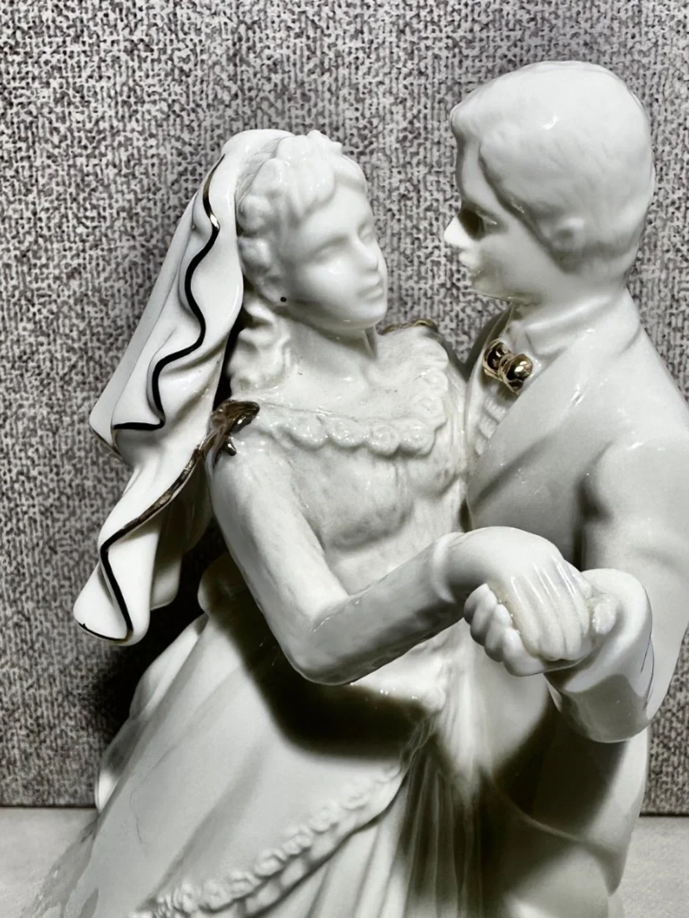 Bride and Groom White Porcelain 5” Wedding Cake Topper Mikasa